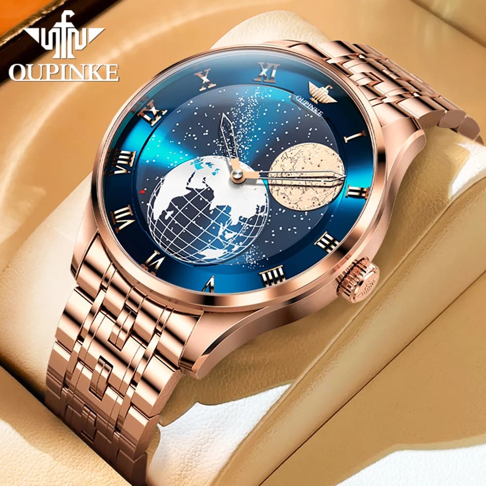 Top Brand Luxury OUPINKE Original Automatic Watches Men Sports Waterproof Luminous Mechanical Men Watch Reloj Hombre