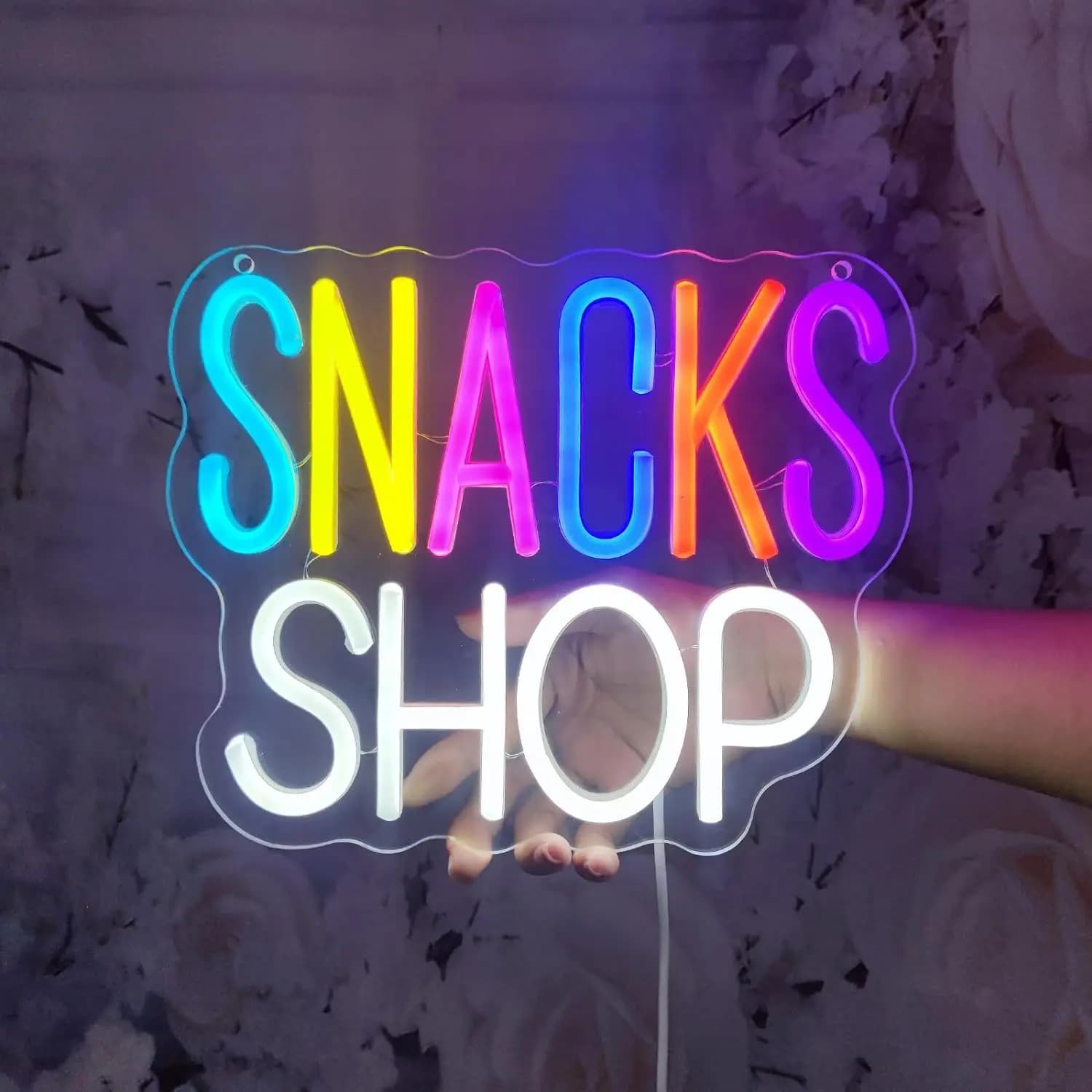 Insegna al Neon per Negozio di Snack Alimentata USB Luce al Neon LED Multicolore per Bar Caffè Angoli Maschili e Chioschi di Snack Decorazione Artistica da Parete