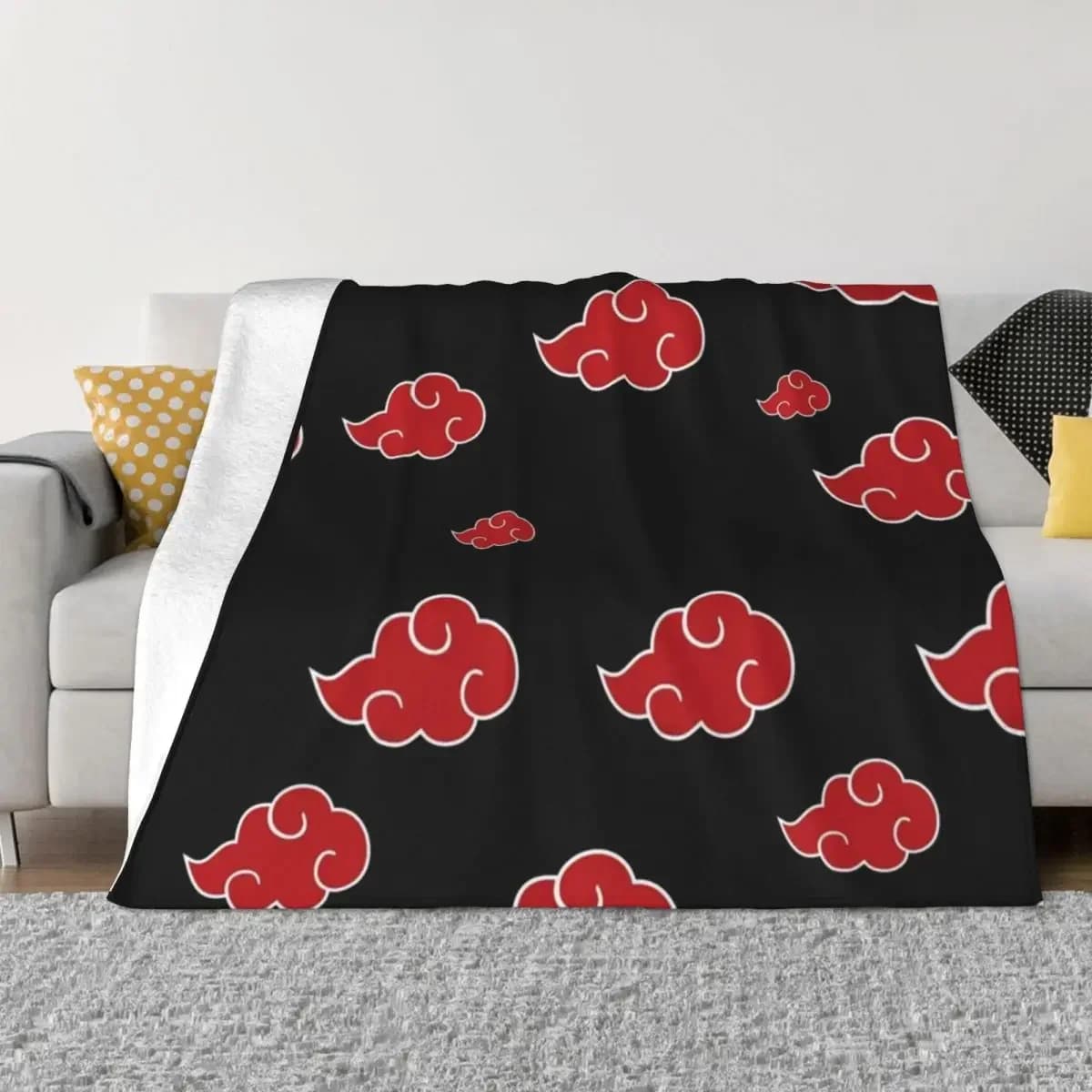 Coperta da tiro nuvola nera e rossa coperte da letto Decorative coperta da divano coperta addensata di lusso
