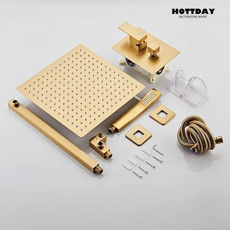 Sistema doccia a scomparsa con doccia a pioggia da 10 pollici e bagno a spruzzo portatile Set di rubinetti per doccia a pioggia di lusso Set doccia a mano