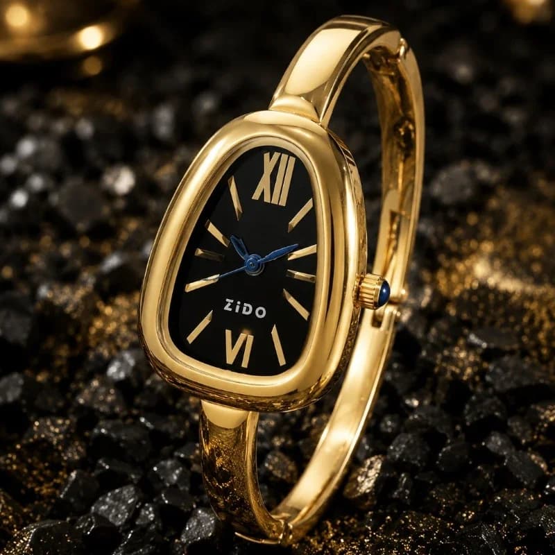 ZIDO Snake-Head Women's Bangle Watch Fashion Roman Numeral Dial Quartz Wristwatches for Woman Simple Luxury Ladies Watch Montre