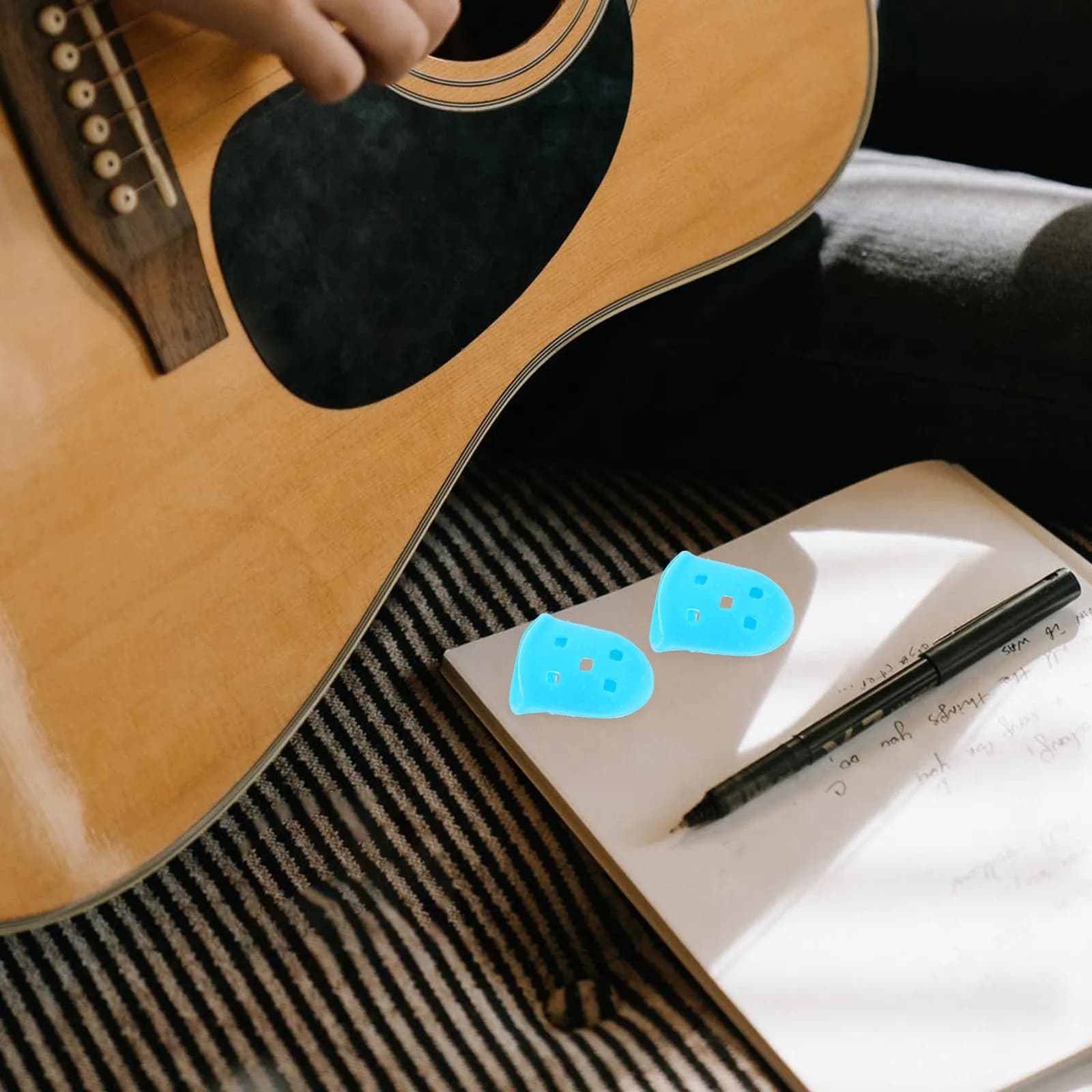 10 Pezzi Protezioni per Dita in Silicone per Chitarra, Flessibili e Traspiranti, per Principianti di Ukulele, Comfort per le Dita durante la Pratica della Chitarra