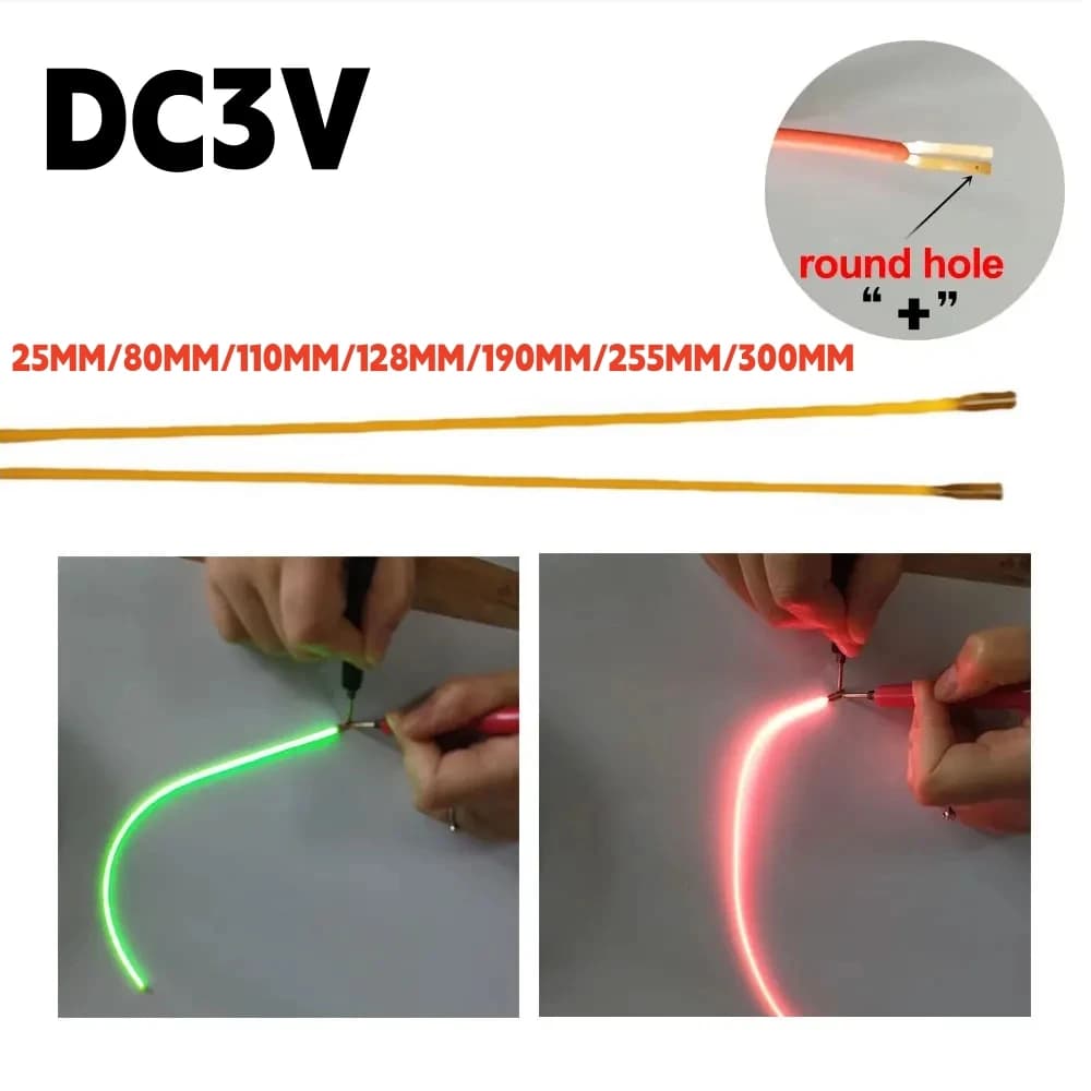 Filamento LED flessibile a taglio libero per lampadina a LED 110mm 255mm 300mm 3V Accessori per lampade Diodo Parti fai da te Rosa Rosso Blu ghiaccio 2700K 6500K