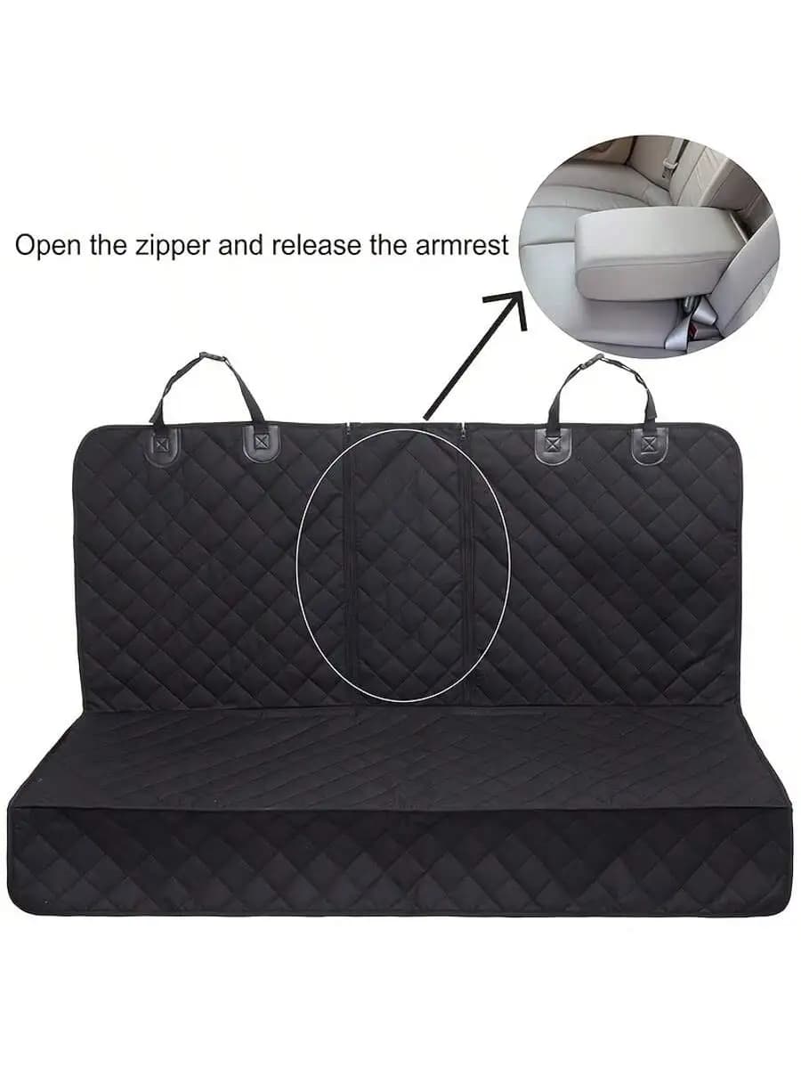 53 Inch Dog Car Seat Cover Waterproof Bench Protector With Armrest Opening Non-Slip For SUVs Trucks Cars