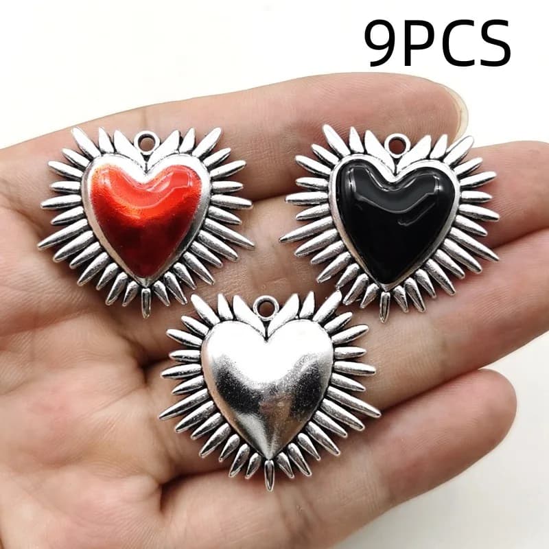 9/10 pezzi retrò gotico spina amore ali amore lega gioielli accessori orecchini collana pendente