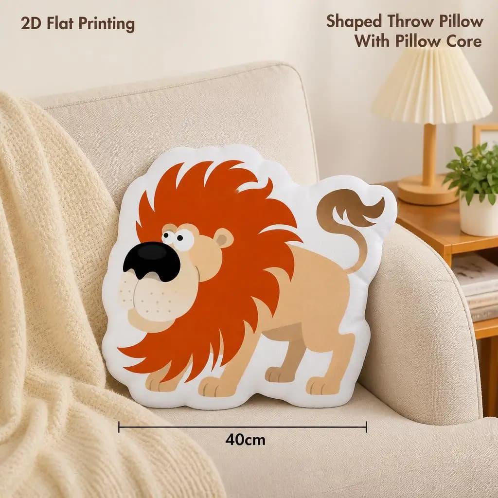 Cartoon Lion Animal Lovers Gift Plush Pillow Cushion Irregular Stuffed Throw Pillow Home Decor Gift Sofa Bed Home