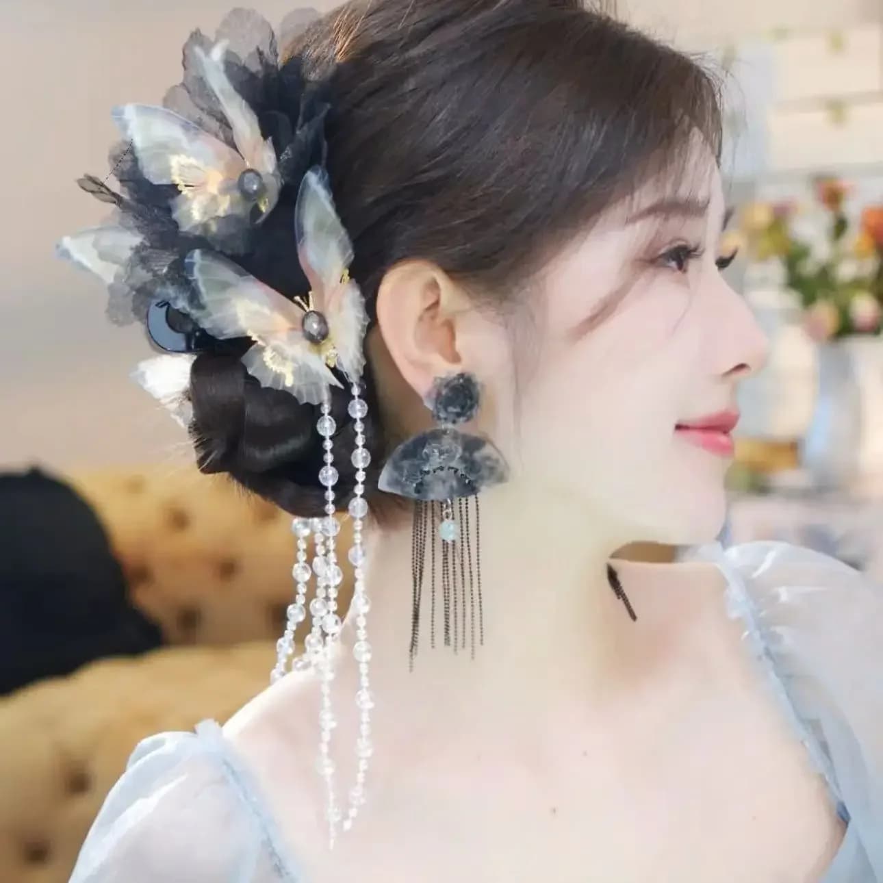 Commercio all'ingrosso Orihan coreano Trendy farfalla accessori per capelli grande fermaglio per capelli artiglio fata copricapo