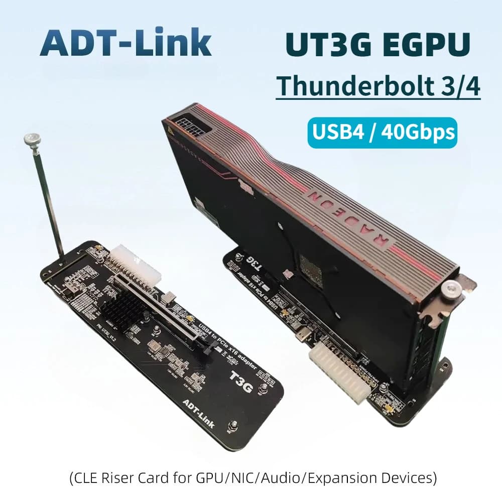 Docking Station per Scheda Grafica Esterna UT3G, Adattatore eGPU per Thunderbolt3/4 USB4 a PCIe 4.0 X16 per Laptop, NUC, ITX, STX, Notebook