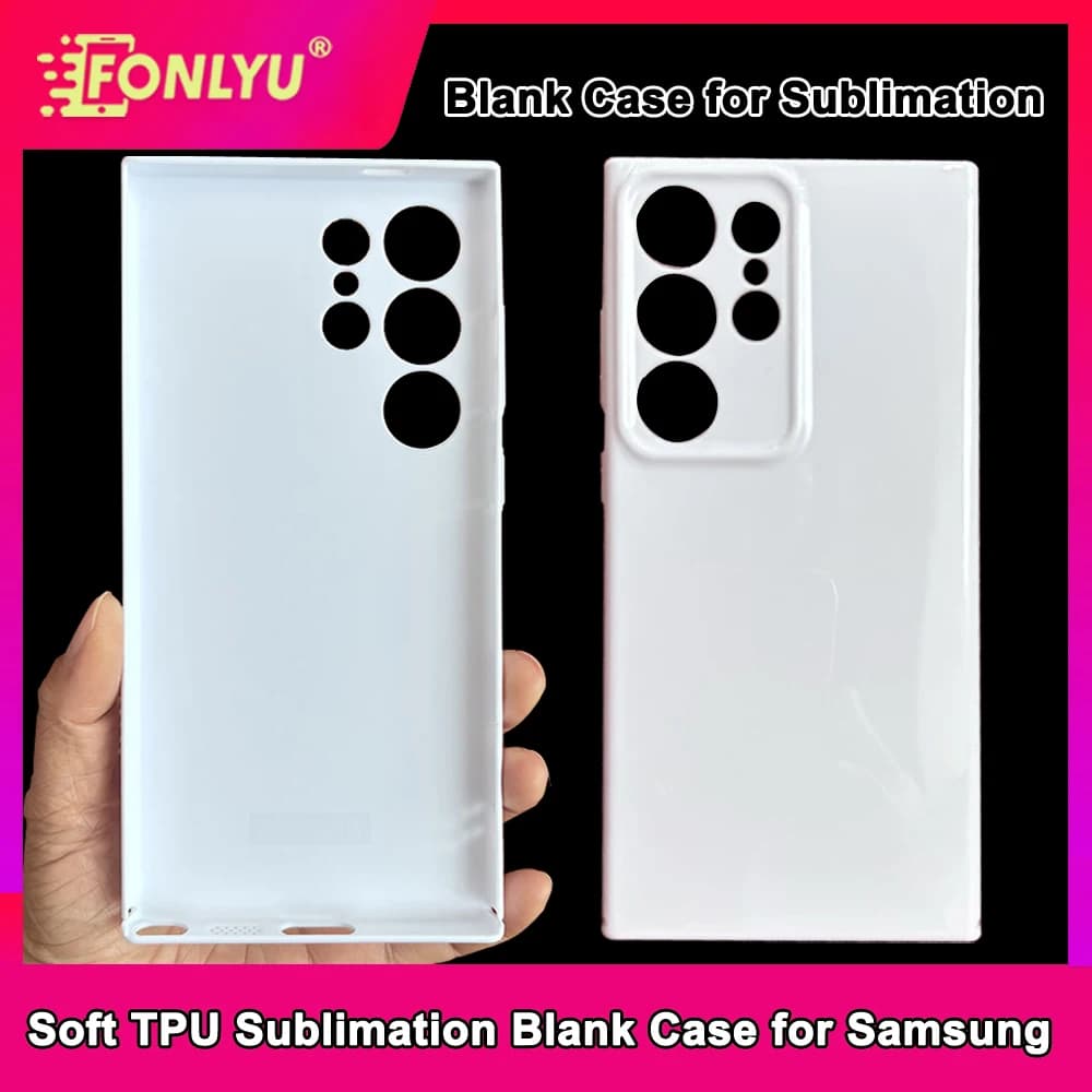 FONLYU 3D Sublimazione Singolo Custodia morbida per telefono in bianco per Samsung Galaxy S25 S24 S23 Ultra Plus FE Personalizza la cover posteriore termica FAI DA TE