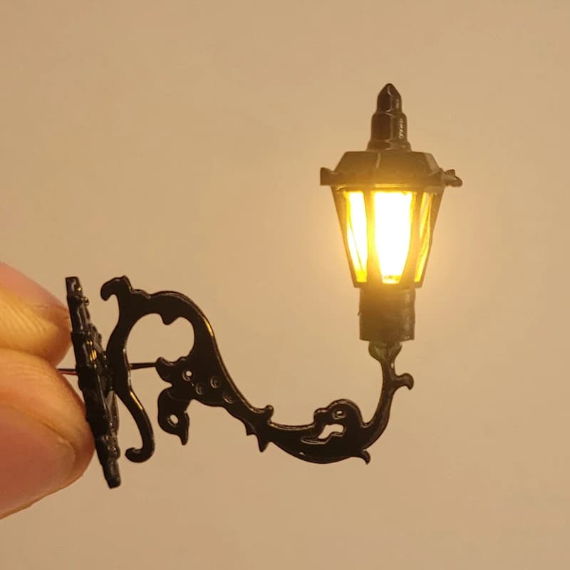 5pcs Ho Scale warm white Classic Wall Mount Gooseneck Lamps/street Lamp Model Making Railroad Park Lamps/train/railroad Layout