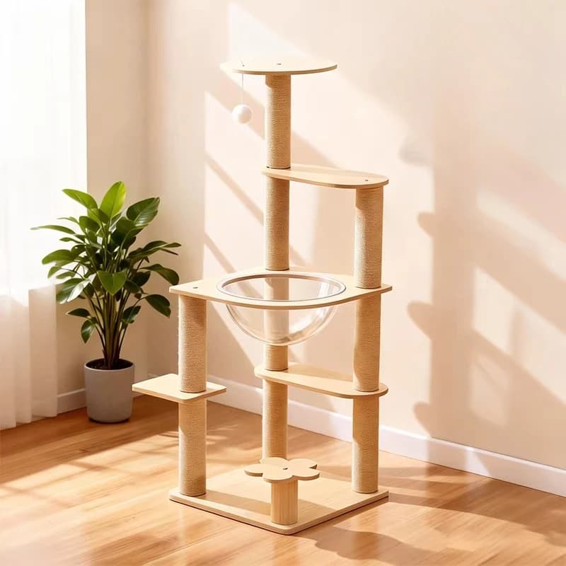 Things Towers: Accessori per torri per gatti, torre da arrampicata a castello, post per gatti con scale in legno, Rascador De Gatos, forniture per gatti