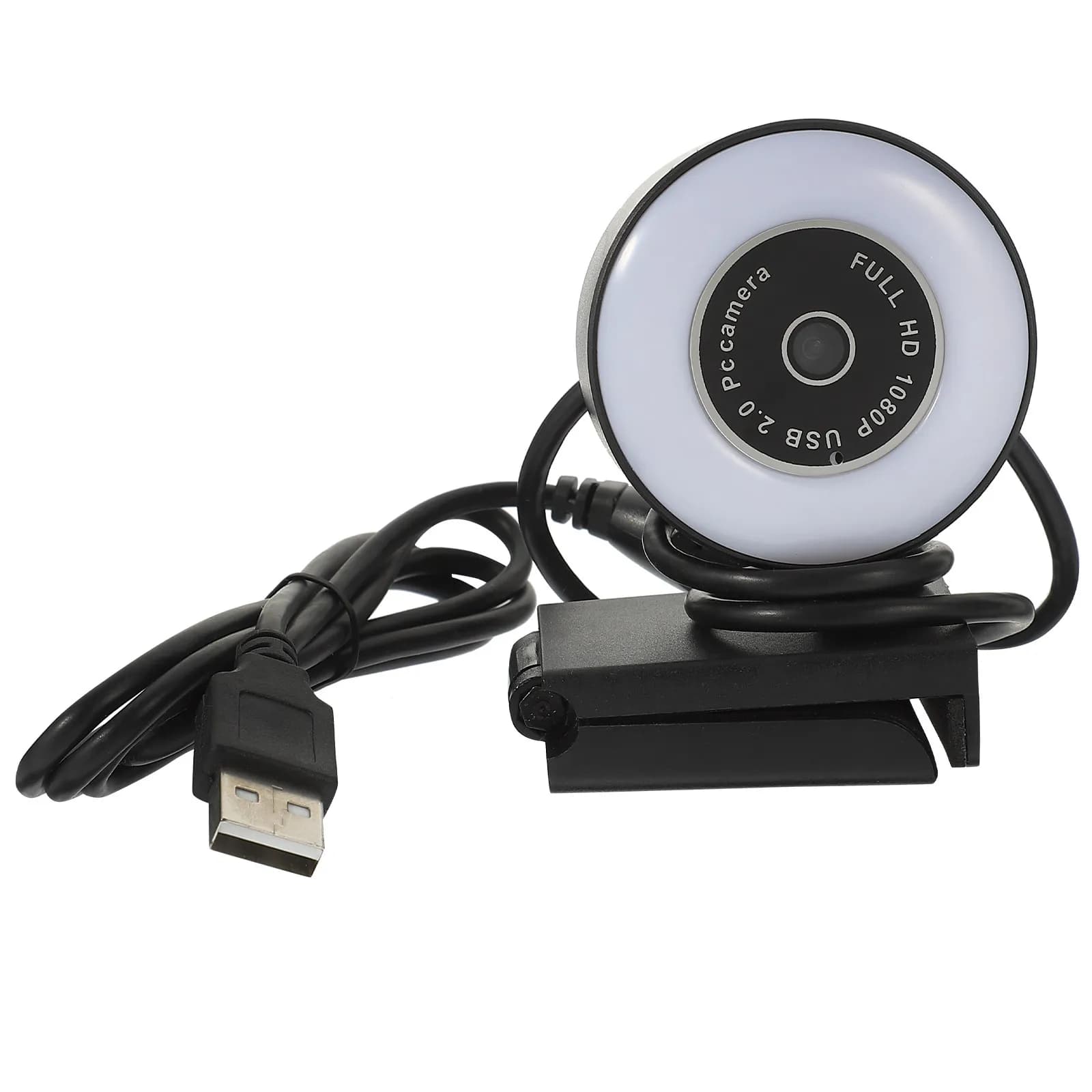 Webcam 1080P with Fixed Light, Microphone with Reduction of Noise, USB Connection for Streaming, Meetings and Office