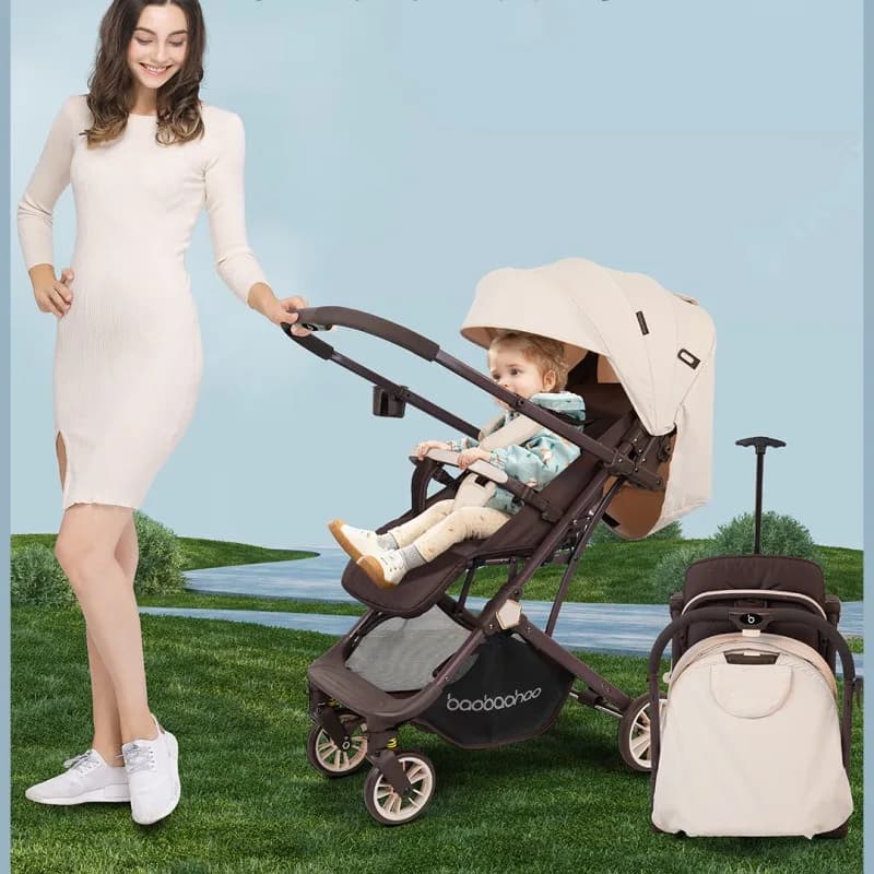 Passeggino portatile leggero pieghevole, sedile, sdraiato, auto a quattro ruote che spinge un'auto sportiva per bambini