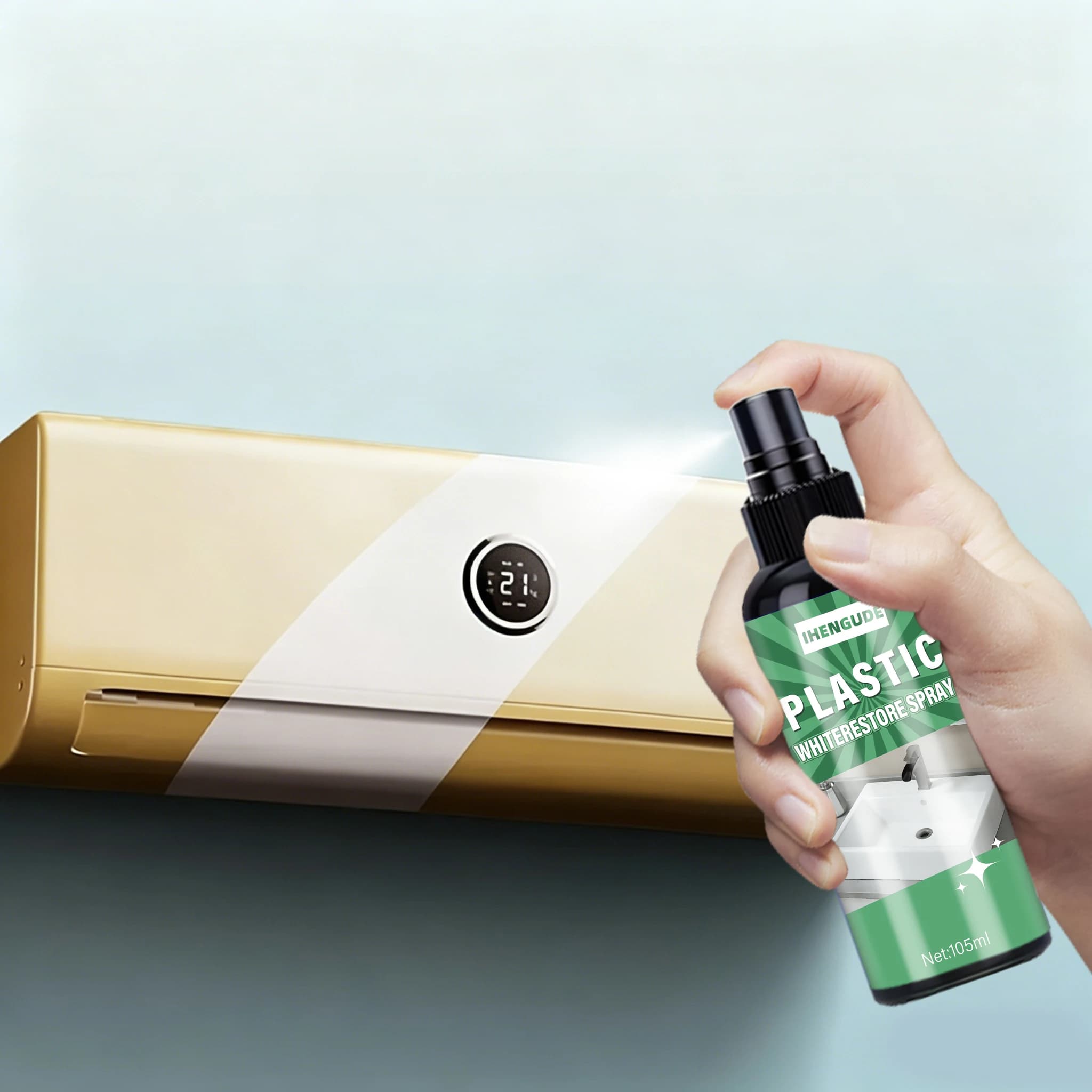 Plastic and Rubber Yellowing Remover and Restorer - Instantly Removes Oxidation and Repairs Scratches on Air Conditioners, Cars, and Furniture Spray