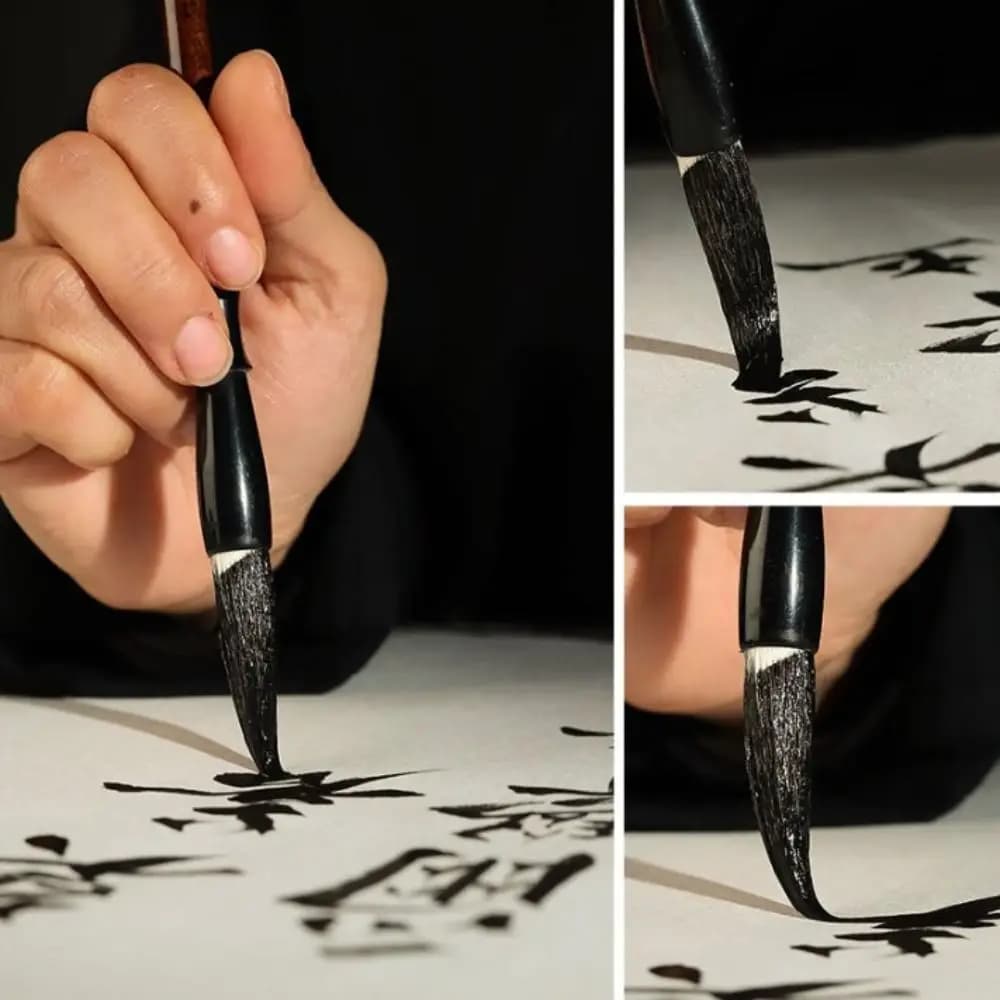 Traditional Chinese Calligraphy Brush Oil Watercolor Oil Painting Scriptures Writing Brush Wood Wolf Hair Art Paint Brush