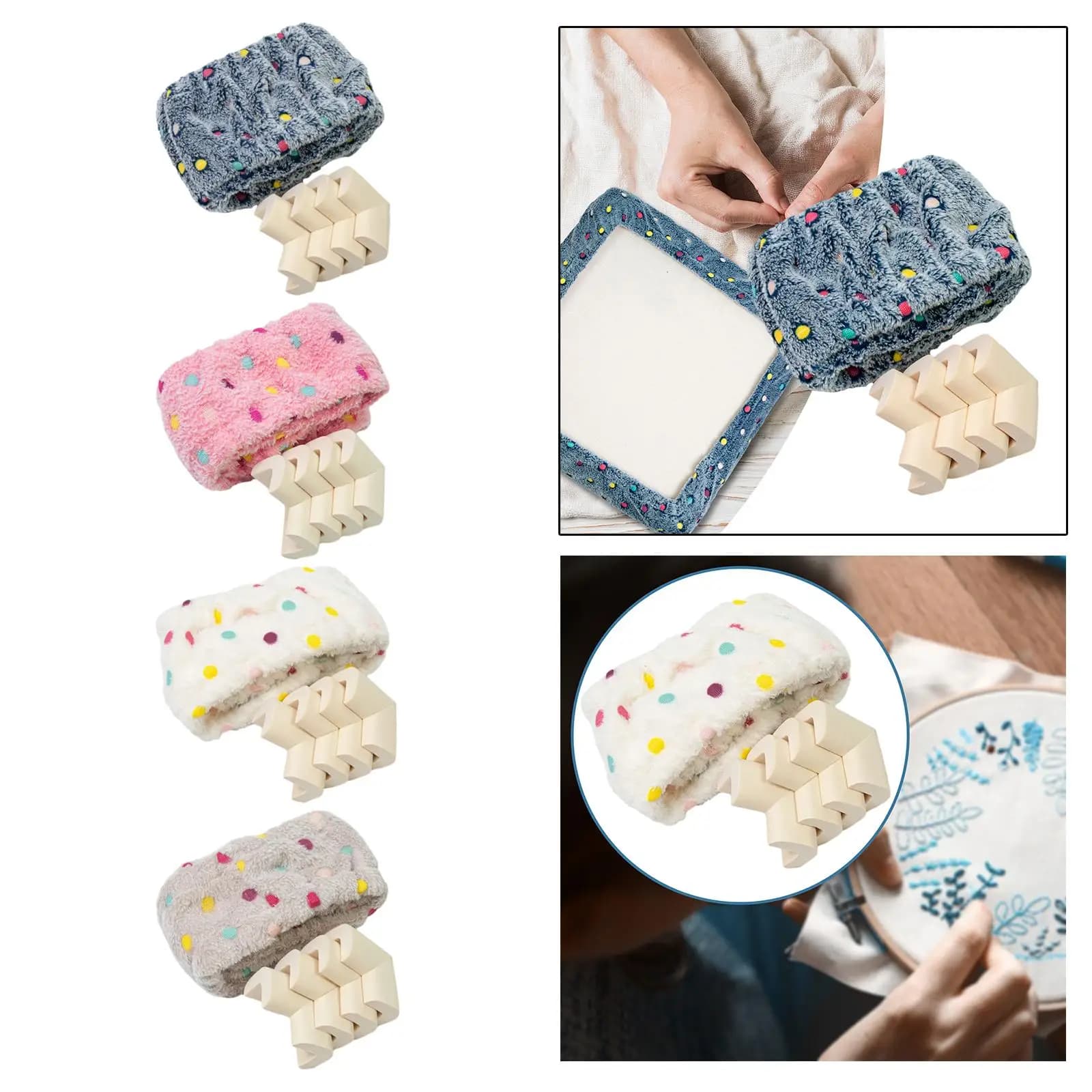 Flannel Tufting Frame Cover for Rug Hooking with Elastic Edge Protectors for Punch Needle Gripper Strip Frame