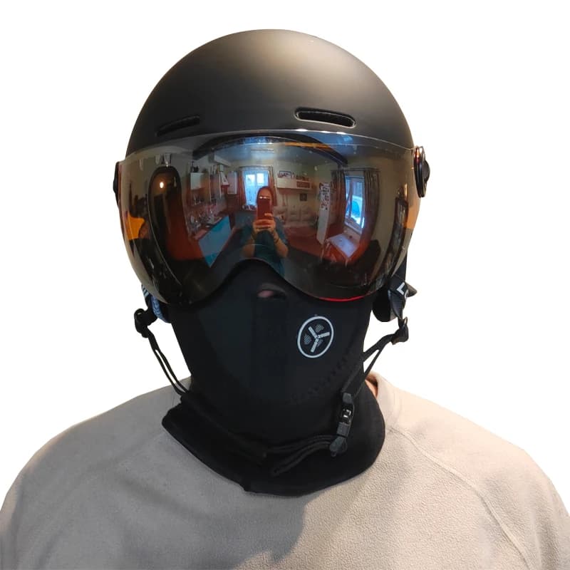 LOCLE Upgrade Ski Helmet With Visor In-Mold Winter Sports Snowmobile Helmet Skiing Helmet Ski Snowboard Helmet With Goggles