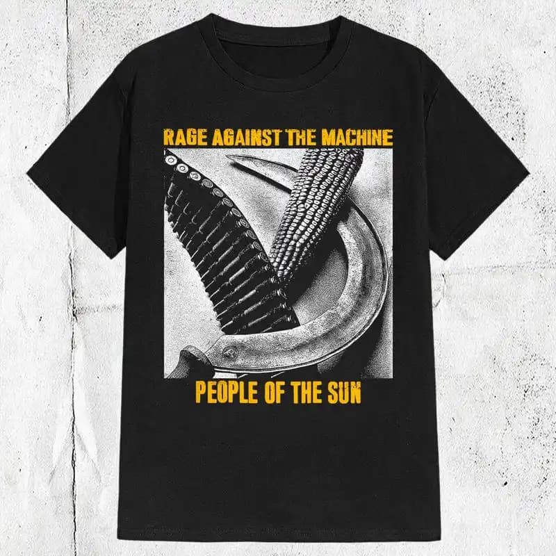 90s Rage Against The Machine Rap Metal Political Alternative Rock Band Music T-shirt ,Graphic Short Sleeve Crew Neck Cotton T-Shirt