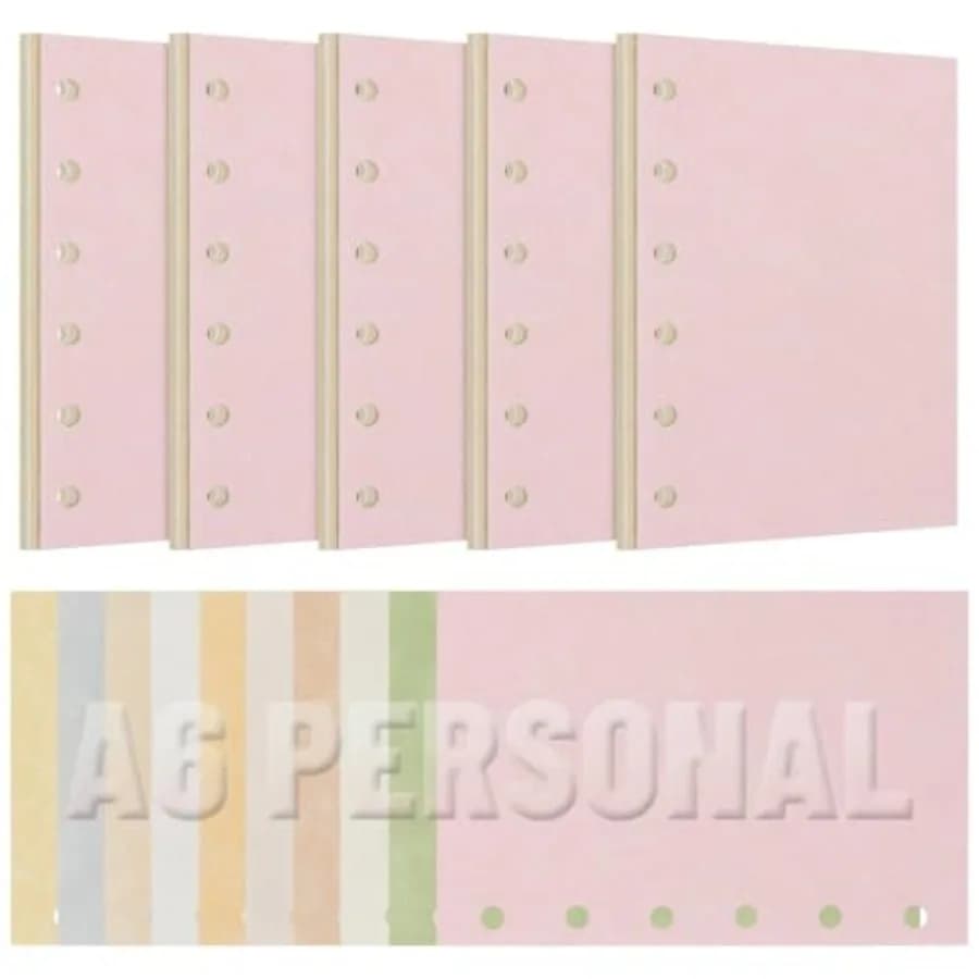 100 Sheets A6 Binder Paper, Colored Parchment A6 Planner Inserts for 6-Ring Notebook, 3.74" x 6.75" Personal 6 Hole Loose Leaf