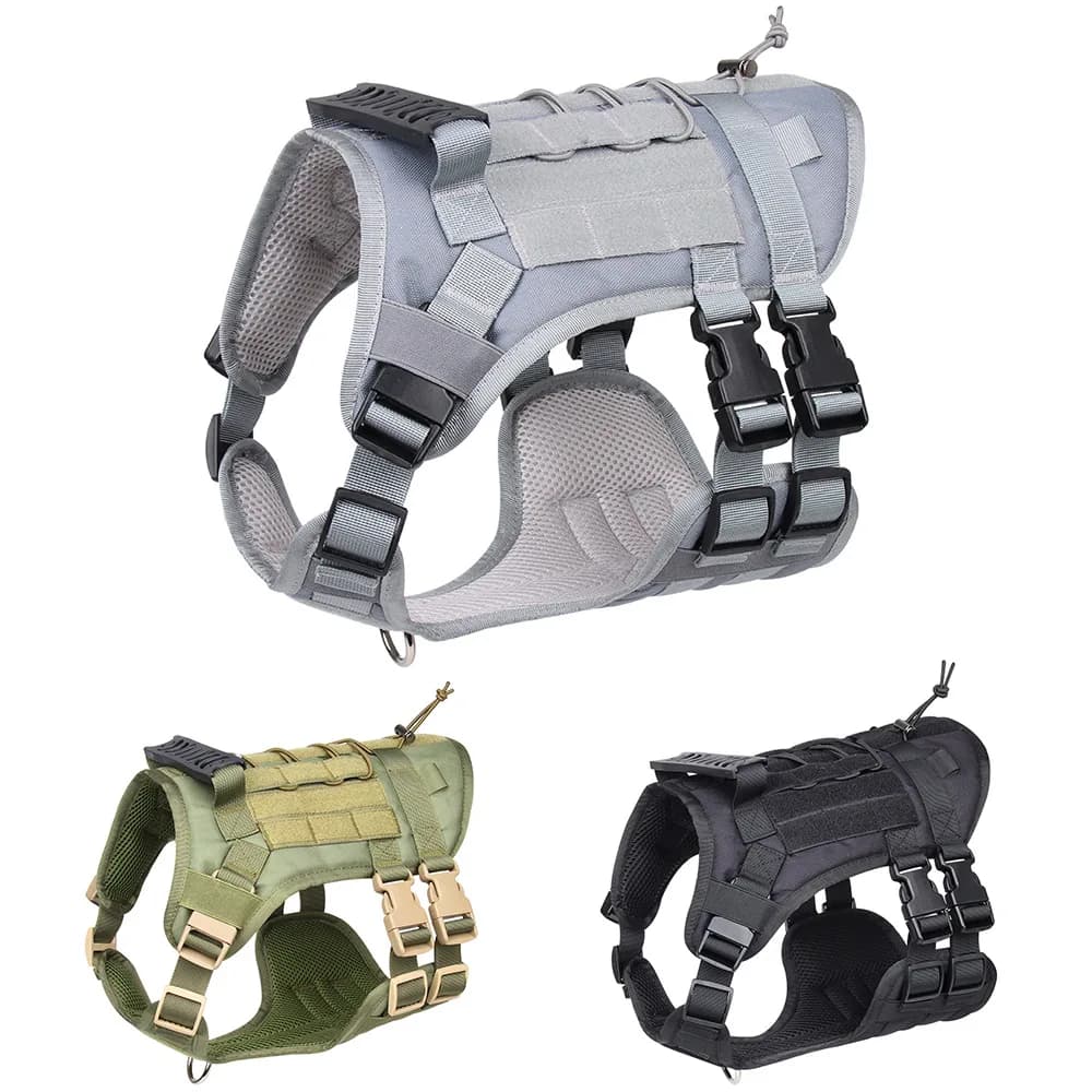 Fashion Dog Leash Nylon Multifunctional Tactical Vest Strap Solid Pattern with Shit Bag For Big Dogs Padded