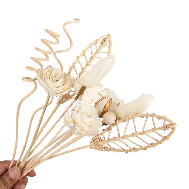 12 bastoncini diffusori a forma di fiore di loto in rattan, senza fiamma, per profumatori d'ambiente, fai da te, decorazioni per la casa