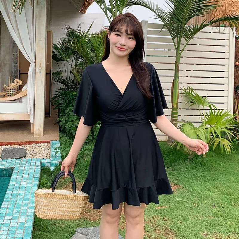Costume da bagno intero da donna taglie forti Costume da bagno da donna Costume da bagno grande con gonna per costume da bagno lungo con seni grandi