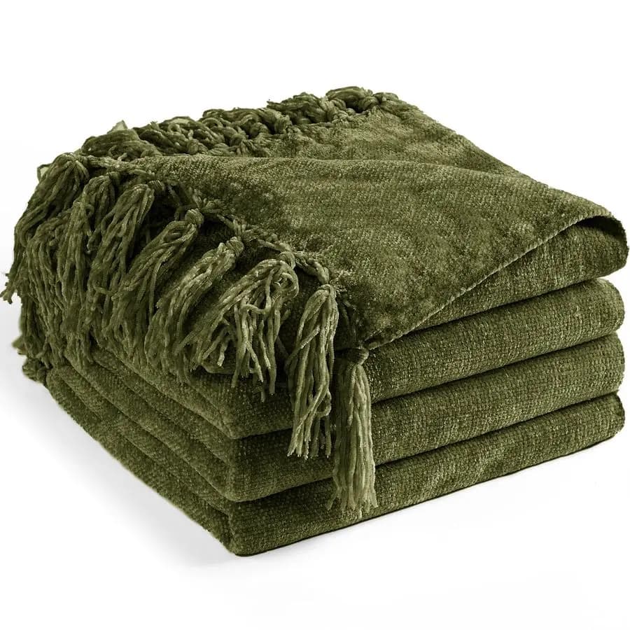 Cover for Sofa 60X80 Twin, Soft and Cozy with Frange and Nappe for Bed, Sofa and Chair, Lightweight and Decorative Knit
