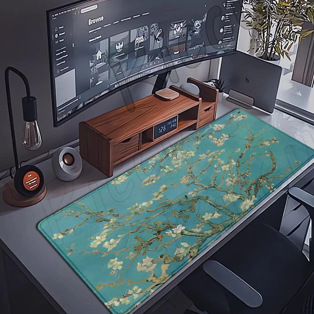 Tappetino per mouse vintage con pittura a olio Tappetino da scrivania Da Vinci Accessori da gioco Tappeto Van Gogh Tappeto per giocatori Tappetino per mouse con tastiera grande Tappetini da gioco