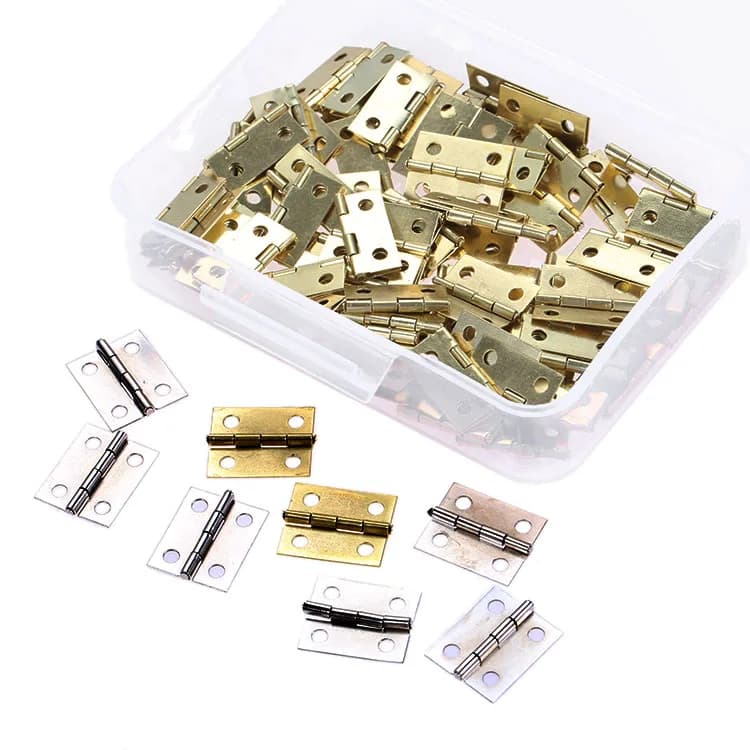 100Pcs Silver/gold Mini Decorative Hinge w/ Storage Box & 400Pcs Screws Jewelry Wooden Box Cabinet Door Furniture Hinges 18*16mm