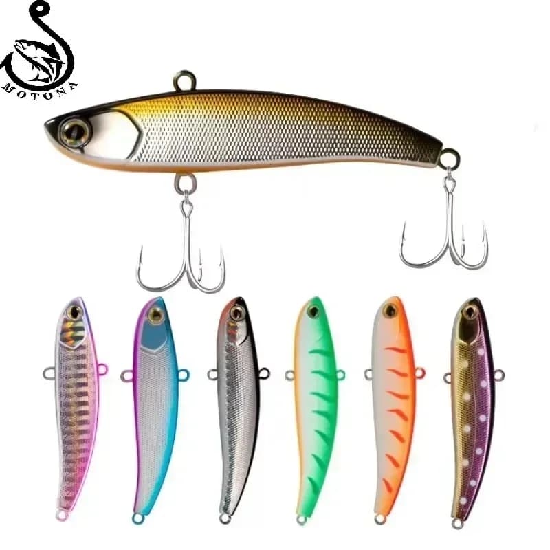 MOTONA VIB Fishing Lure Winter Ice Lure Long Casting Bait Sinking musliming Rattling Baits per la pesca invernale muslimah