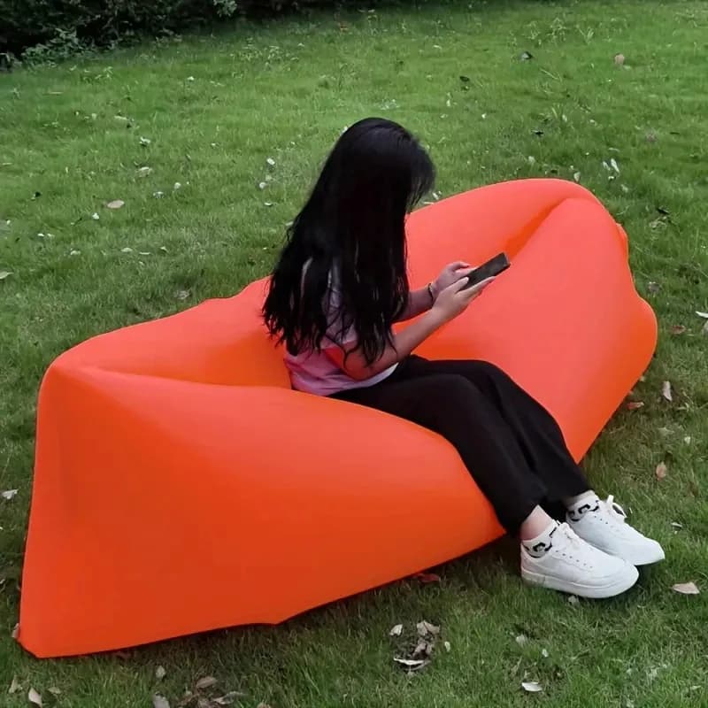Pivot Inflatable Sofa Outdoor Portable Inflatable Beach Sofa Foldable Inflatable Camping Sofa Sleeping Bag Single Person