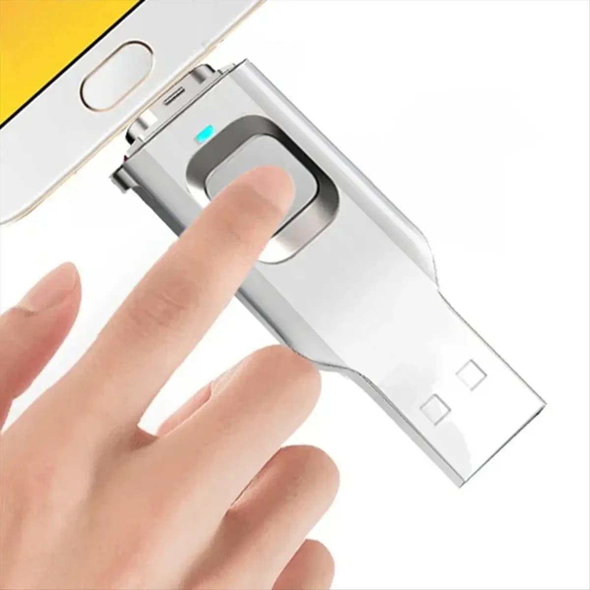 593 ~ FlashFingerprint Flash Drive Metallo OTG Pendrive USB3.0 Tipo C per Laptop Blocco del telefono Thumbdrive Jump Disco USB 32G