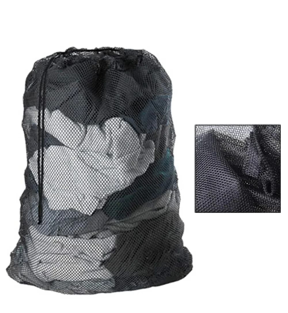 1PCS Solid Color Large Size Laundry Mesh Bag with Drawstring Anti-snagging Anti-deformation Clothes Washing Bag 60x9