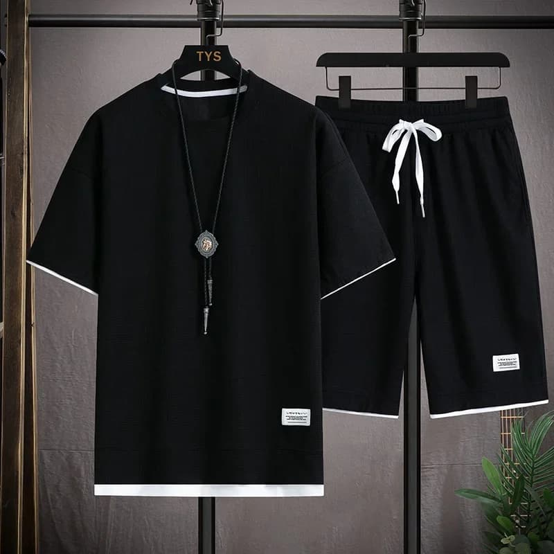 Completo Set 2 Pezzi Uomo Invernale 2026: Felpa con Cappuccio Stampata in Velluto e Pantaloni da Lavoro, Stile Sportivo e Casual con Tasche Multiple