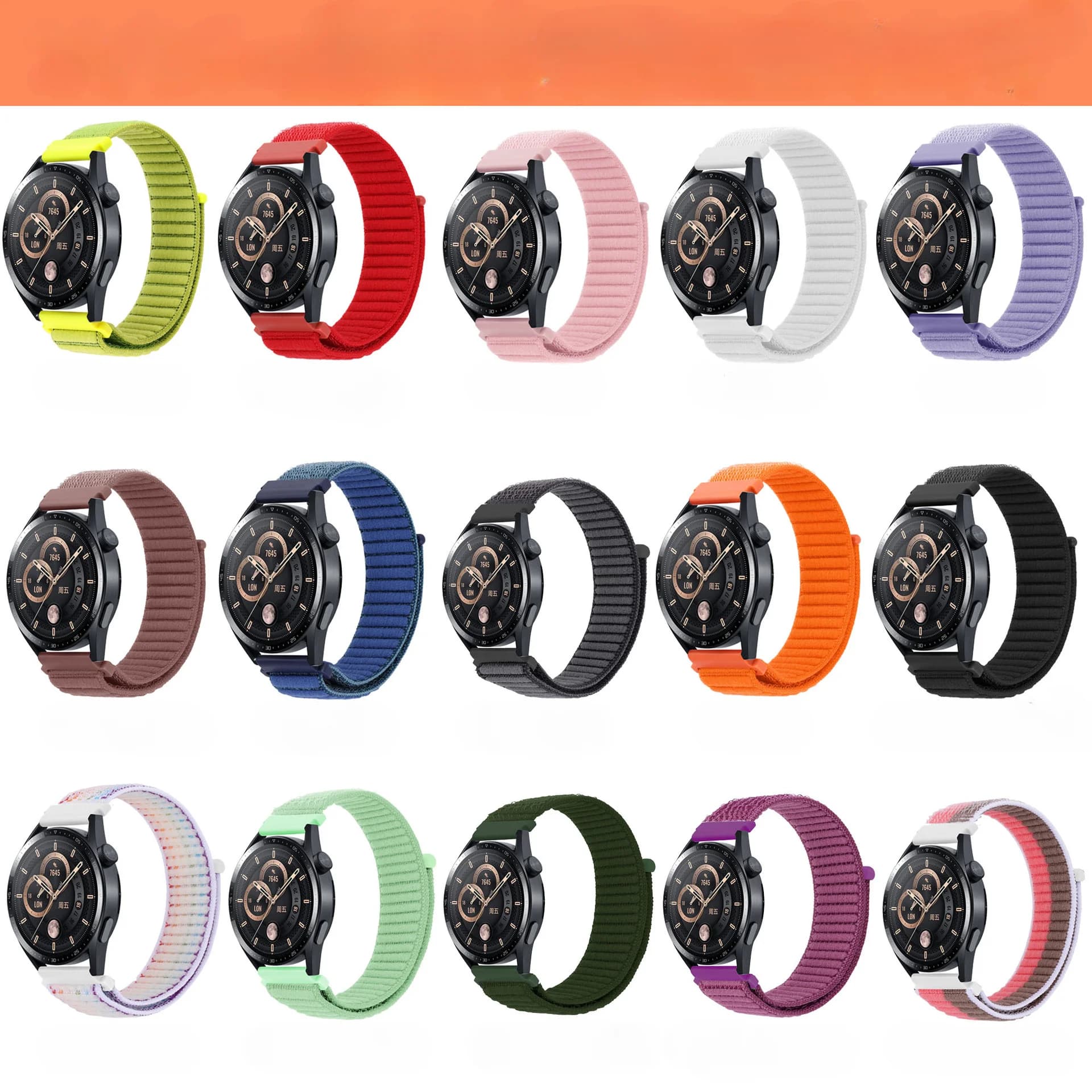 Cinturino a sgancio rapido intrecciato in nylon velcro adatto per Samsung Watch 6 7 Huawei Watch GT4/5 Cinturino sportivo resistente all'usura