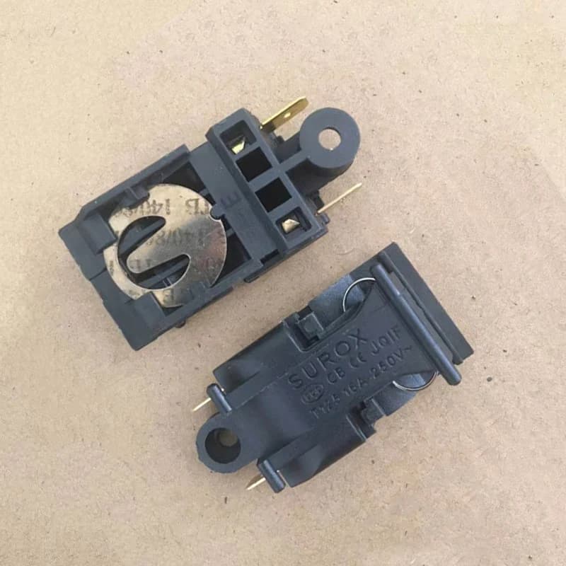 2 Pezzi Termostato Nero T125 250V 16A per Bollitore Elettrico a Vapore, Interruttore Termostatico ad Alta Potenza 20 Gradi 46*21mm