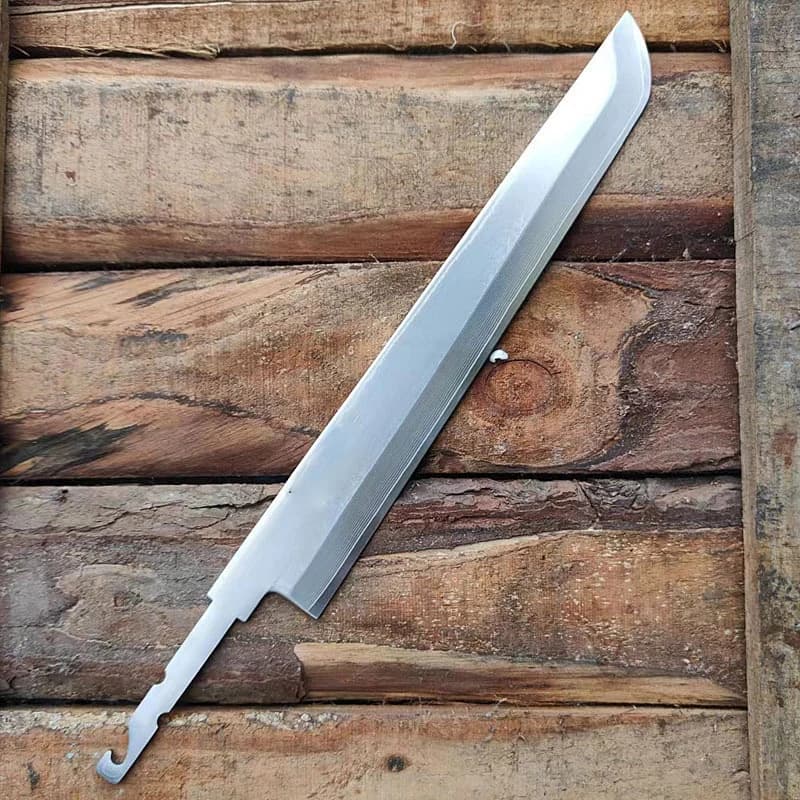 Coltello Sashimi senza manico Lama a doppio taglio in acciaio di Damasco Mannaia da chef affilata Affettare coltelli da cucina fatti a mano Strumenti di cottura