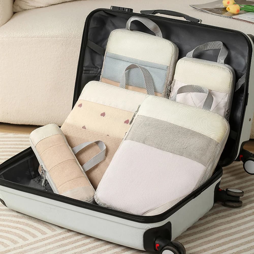 Set of 5 Pieces to Organize Dresses and Cosmetics, Travel Bag for Toilets and Cosmetics, Bag Organizer, Pack for Clothes