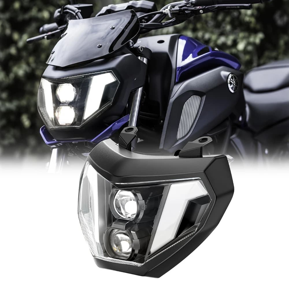 E-Mark LED Motorcycle Headlamp Assembly DRL Headlight for Yamaha MT07 MT09 FZ09 2014 2015 2016 2019 Waterproof Light