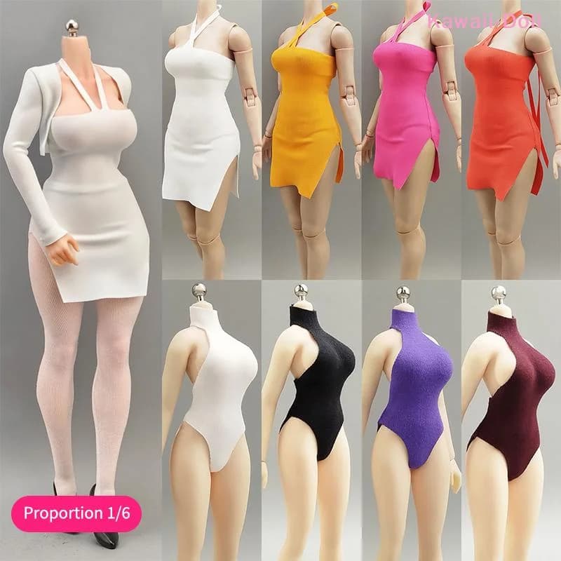 [DO] Costume da bagno a collo alto in scala 1/6 per action figure femminile da 6 pollici, accessori decorativi per mini bambole[DO]