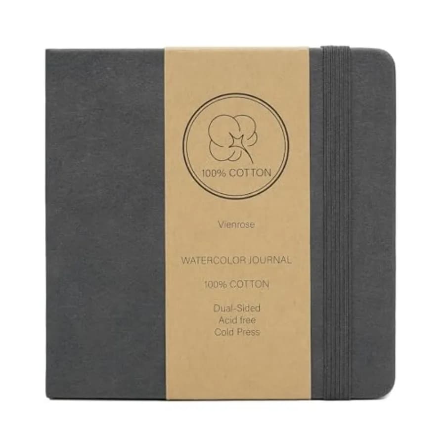 Watercolor Sketchbook, Watercolor Journal with 24 Sheets 48 Pages 40 LB 300 GSM Cotton Watercolor Paper, Leather Cover Water Co