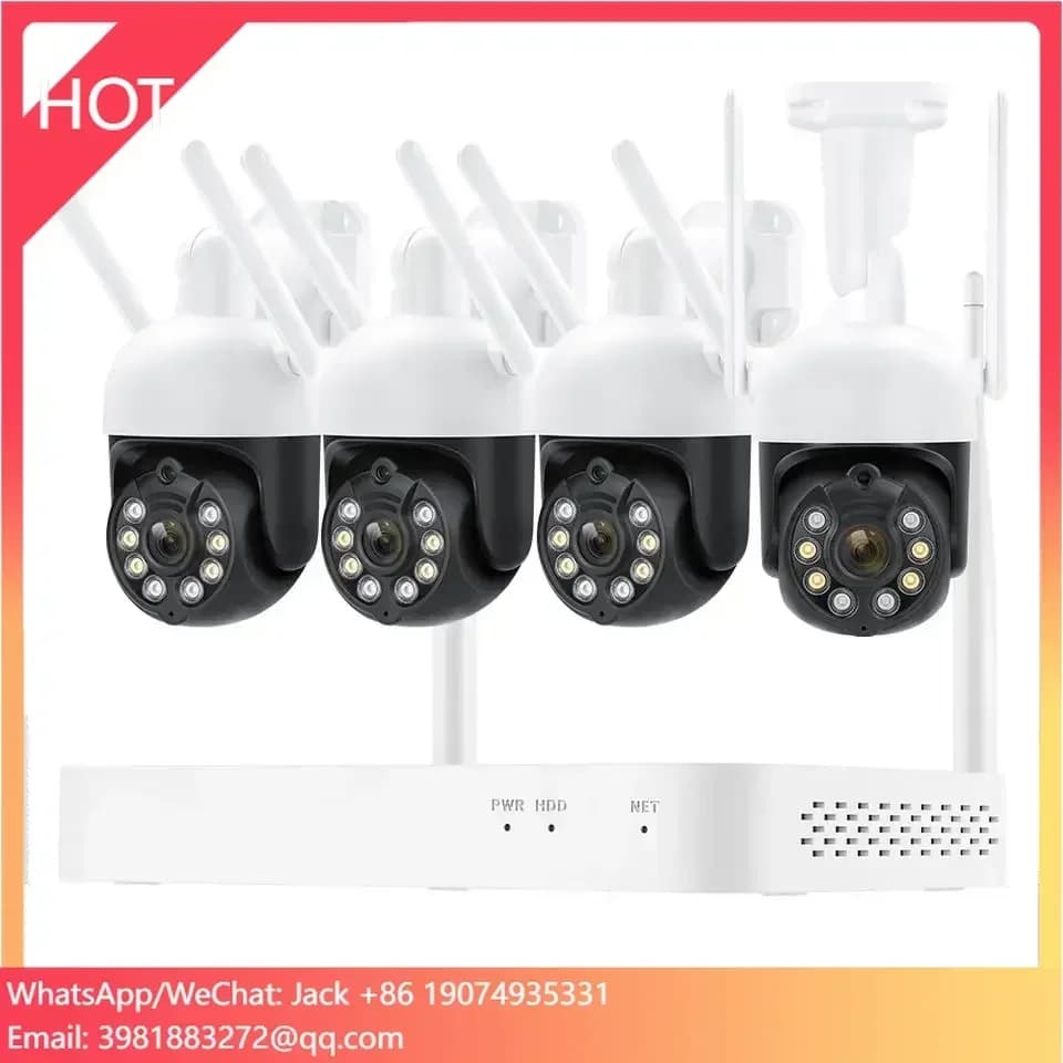 Kit Telecamera PTZ WiFi Tuya con Tracciamento del Movimento Umano, Sistema di Sicurezza NVR 3MP 8CH
