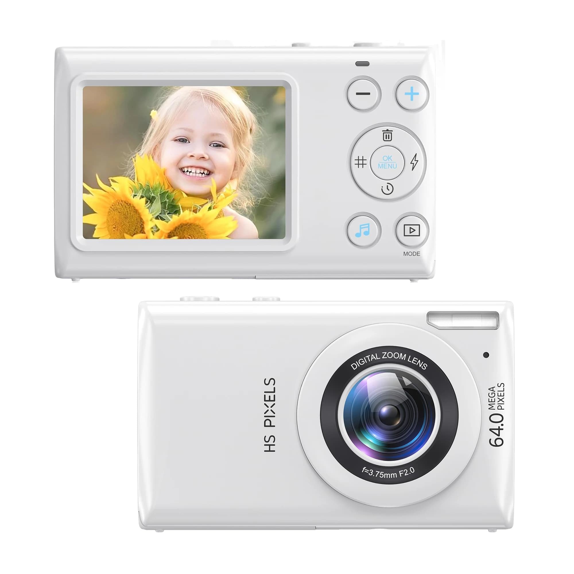 BOQY Digital camera for children 18x zoom camera Compact camera 4K 64MP camera for beginners
