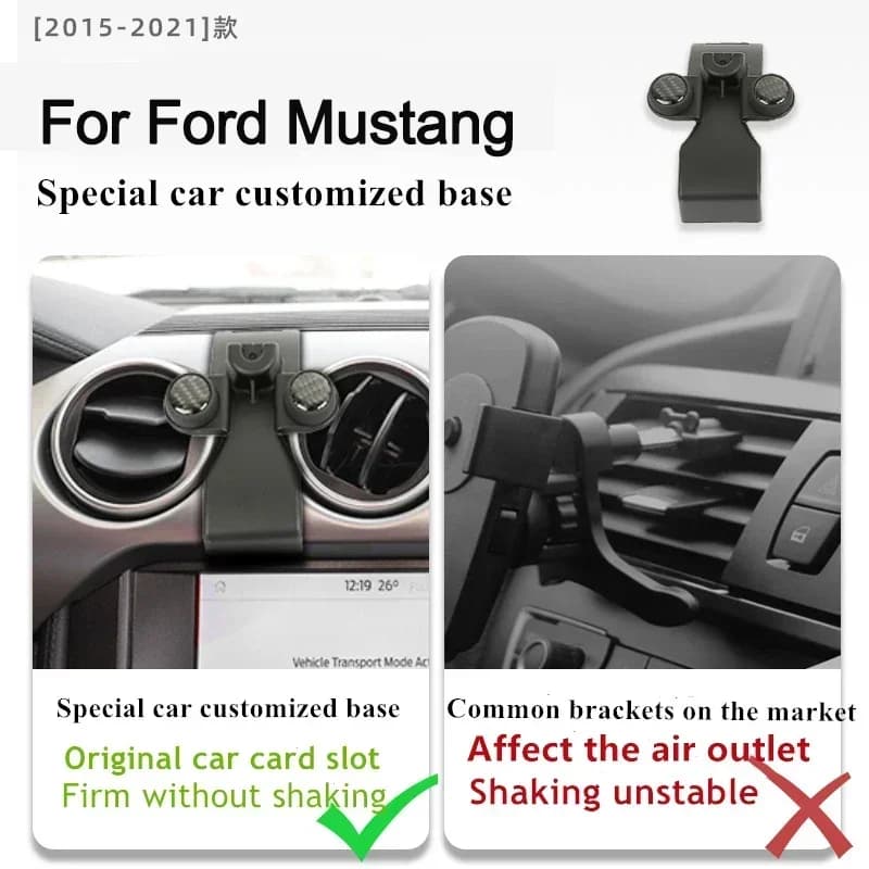 2015-2021 Per Ford Mustang Supporto per telefono cellulare Caricatore wireless Supporto per auto Staffa di navigazione Supporto GPS 360 rotante