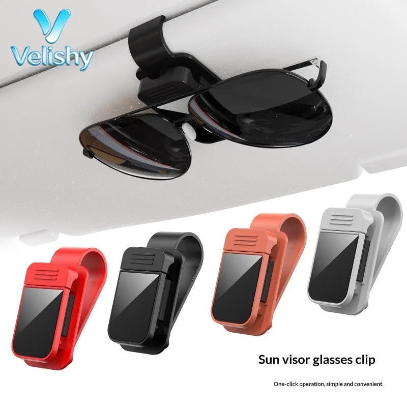 Car Sun Visor Glasses Holder Clip 180 Degree Rotatable Non Slip Stable Grip for Driver Auto Interior Organizer