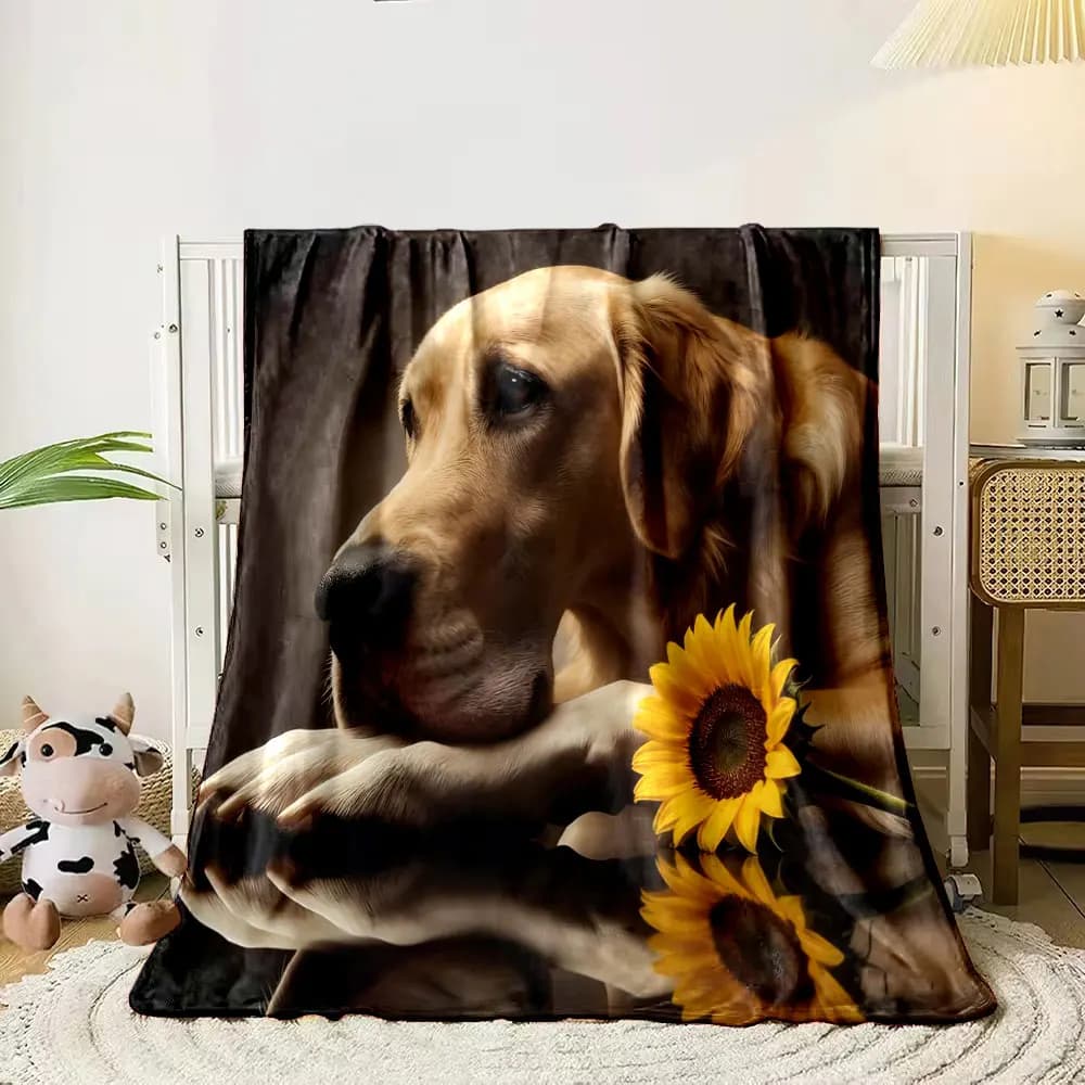 1PC Avatars animali sdraiati in una coperta con stampa della foschia, multiuso per tutte le stagioni per il pisolino, il campeggio, il divano dell'auto, i regali di lusso