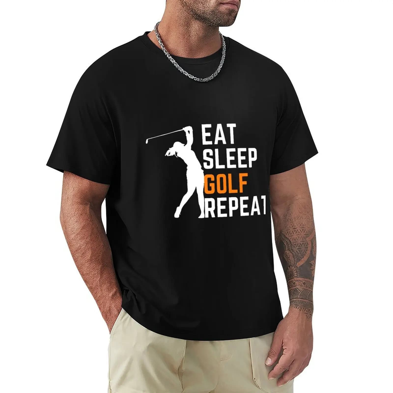 Eat, Sleep, Golf, Repeat T-Shirt anime t shirts oversize T-Shirt
