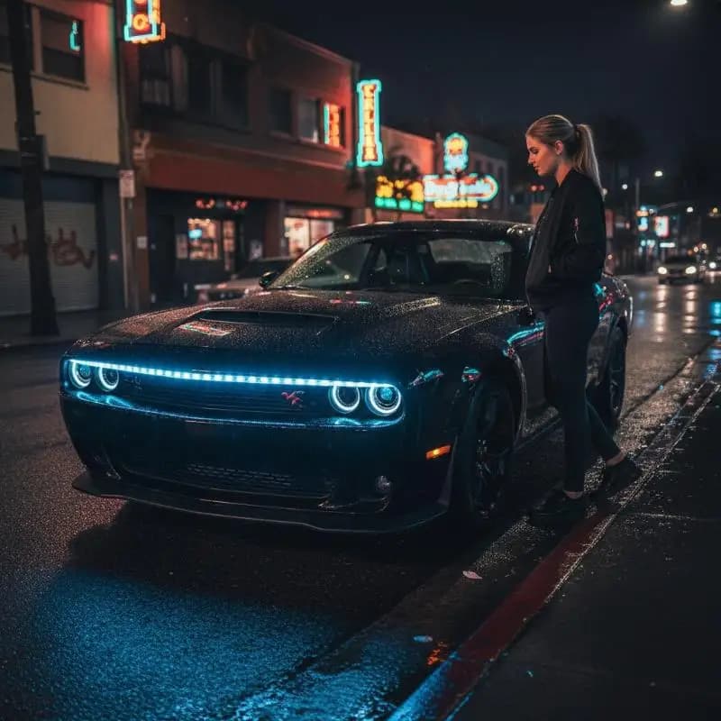 Striscia LED Dinamica per Cofano Auto con Effetto di Avvio e Luci Diurne, Accessori Decorativi Universali per Copertura Motore