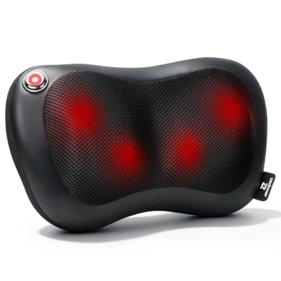 Massaggiatore Shiatsu Zenopax per Collo e Schiena con Calore, Massaggio Profondo 3D, Cuscino Massaggiante Elettrico Ricaricabile Senza Fili per Muscoli