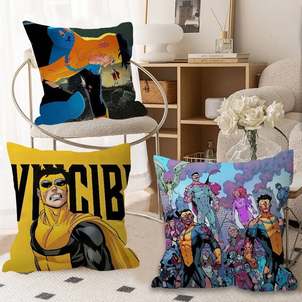 I-Invincible Pillow Anime Cuscino Decorativo per Divano Letto, Fodera per Cuscino 45x45 cm, alla Moda
